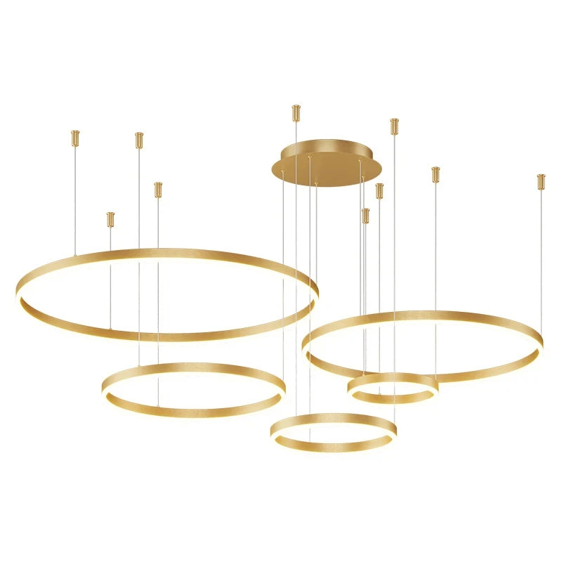 Modern LED Circular Ring Ceiling Chandelier - Stylish Indoor Lighting Fixture