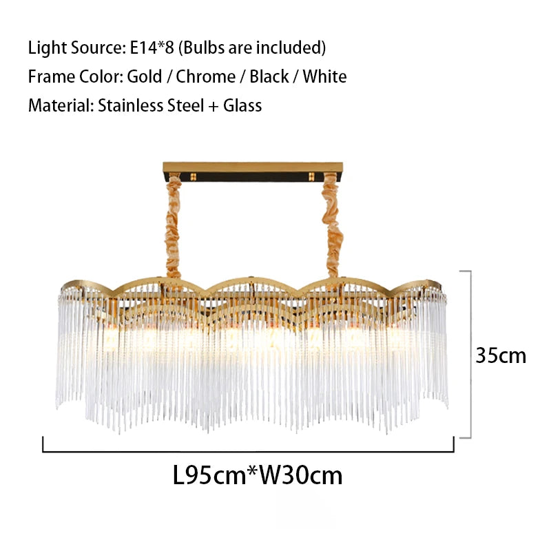 Clear Glass Ceiling Chandelier 2024 New Golden Hanging Lamps for Ceiling Modern LED Light Home Decoration Lustre for Living Room