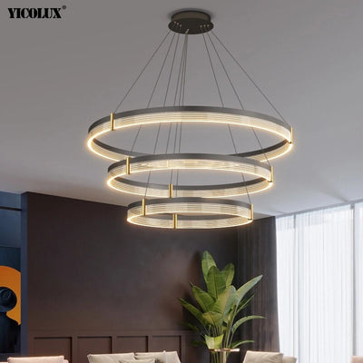 Modern LED Chandelier Lights - Dimmable Pendant Lamps for Living Room, Dining Room, Bedroom, Hall, Bar