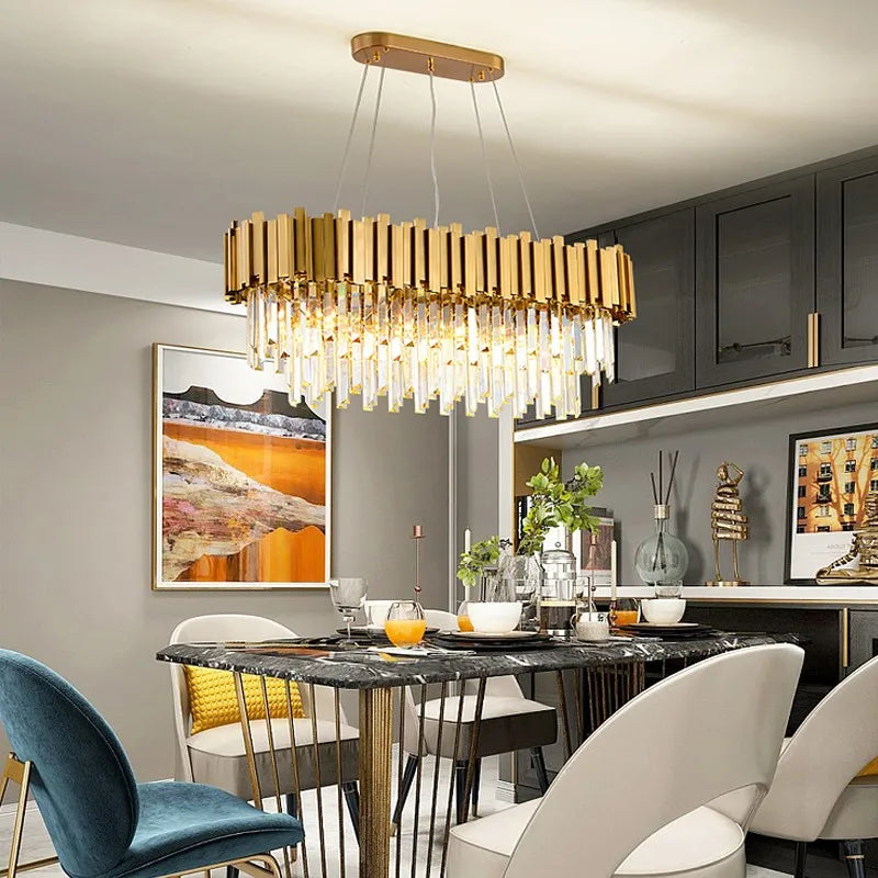 Modern Luxury Gold Crystal Chandelier: Elevate Your Living Space with Elegance