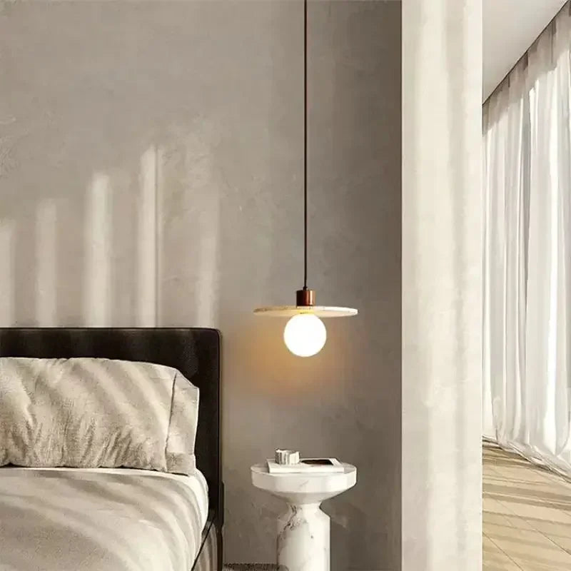 Retro Yellow Hole Stone Bedside Pendant Lamp: A Creative Lighting Statement