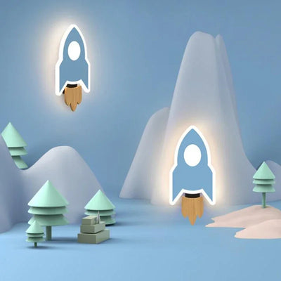 Cartoon Rocket Moon LED Wall Light for Kid's Room