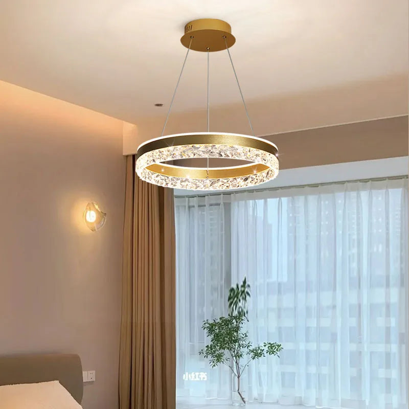 Light Luxury Crystal Restaurant Chandelier - Internet Celebrity Popular Style Lamp for Bedroom