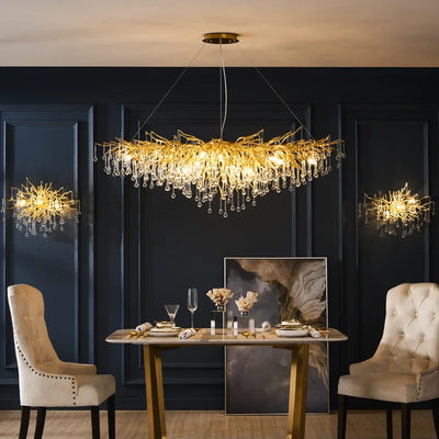 LED Ceiling Chandeliers Lighting Modern Branches Lustre for Living Dining Room Hotel Hall Decor Pendant Lights Suspension Lustre