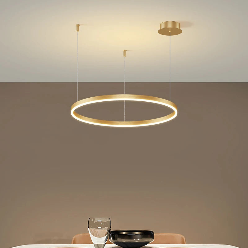 Modern LED Circular Ring Ceiling Chandelier - Stylish Indoor Lighting Fixture