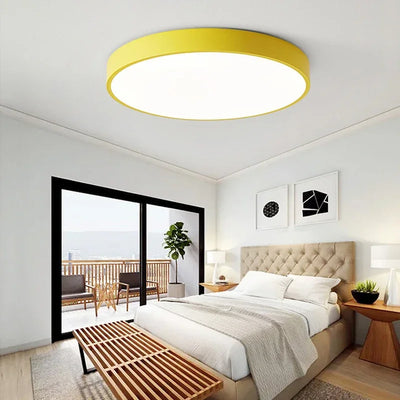 Modern LED Macaron Ceiling Light Fixture - Nordic Simplicity Design for Living Room, Bedroom, Study, and Dining Room Lighting