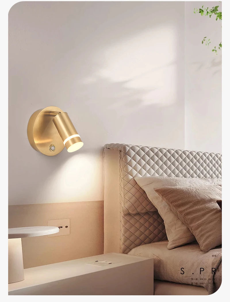 Reading Wall Lamp - USB Charging Wall Light for Bedroom, Living Room