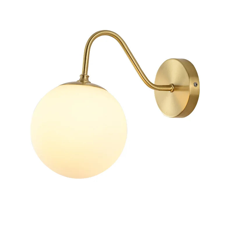 Nordic Wall Lamp: Elegant Golden Wall Lights with Special Glass Round Ball