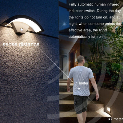 Modern Outdoor Wall Light with Radar Motion Sensor