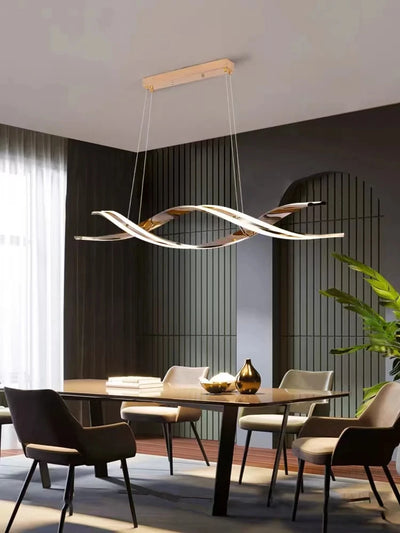 Minimalist LED Chandelier for Dining Room - Modern Geometric Kitchen Pendant Light