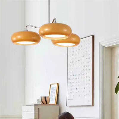 Bauhaus Orange Glass Ceiling Chandelier – Mid Century Brass Lamp for Living Room, Bedroom, Corridor, and Balcony