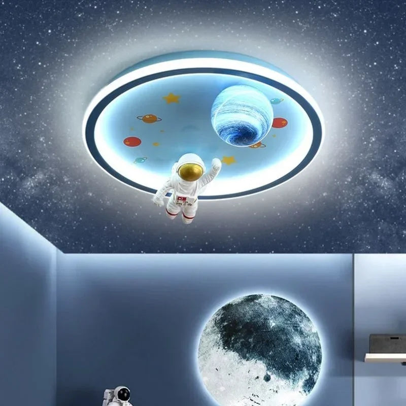 Nordic Cartoon Chandelier - Blue Space Lights for Kids Room