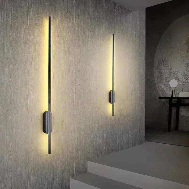 Modern Straight Line LED Wall Lights | Bedroom Living Room Kitchen Fixtures