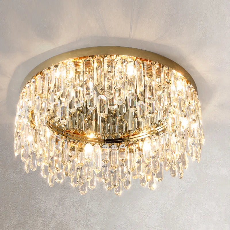 2024 Luxury Crystal Ceiling Light - Elegant Lustres for Bedroom and Living Room Decor