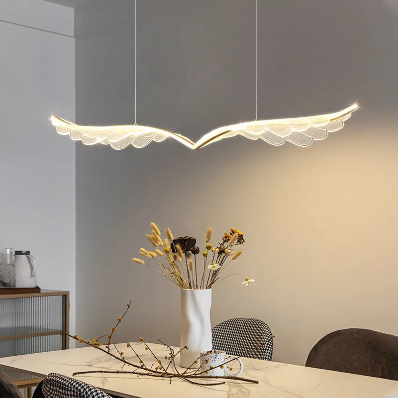 Nordic Bird Wing Pendant Light - Artistic Lighting Fixture for Dining Room and Kitchen Island