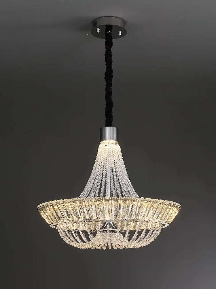 Modern French Crystal Chandelier - Luxury LED Hanging Lamp for Elegant Home Decor