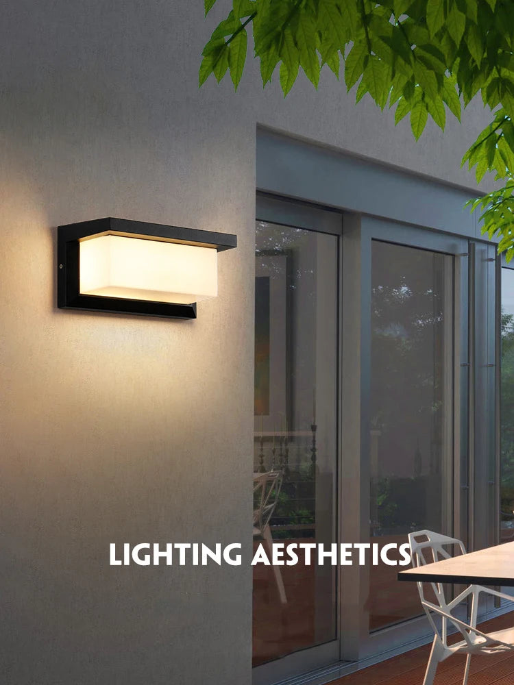 Modern LED Outdoor Wall Light with Motion Sensor - Waterproof IP65 Porch Lights for Balcony Garden