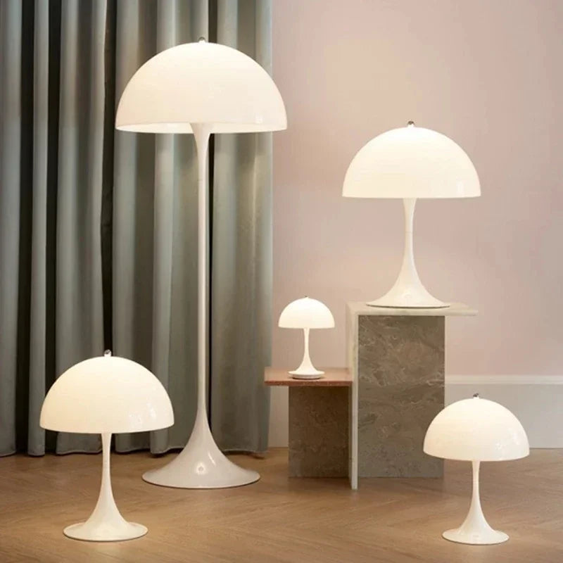 Modern White Mushroom Floor Light - Versatile Standing Lamp for Living Room and Bedside