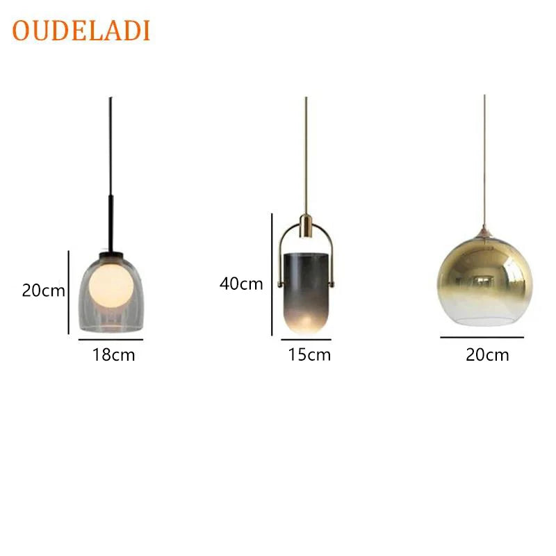 Nordic Glass Pendant Lights - Modern LED Hanging Lamp for Kitchen Island, Dining, Living Room Decoration