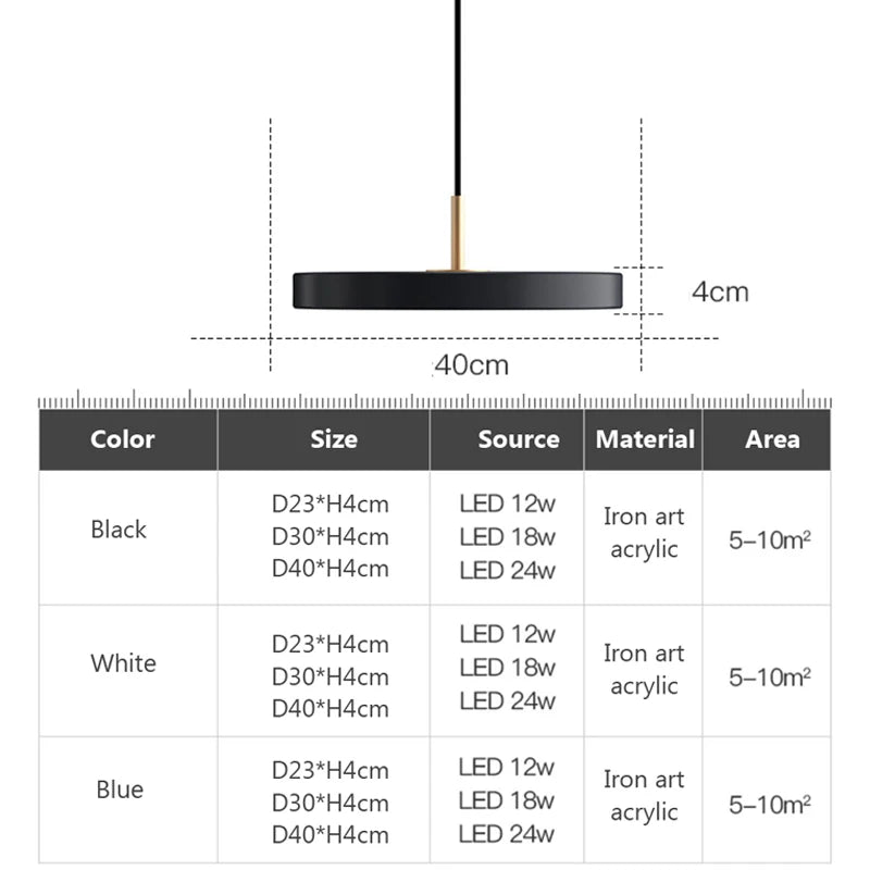 Nordic LED Pendant Light - Disc Hanging Lights for Various Spaces - Modern Home Decoration Fixture