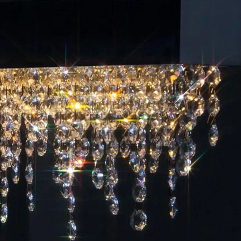 Contemporary LED Crystal Chandelier - Elegant Lighting Fixture for Luxury Dining and Home Decor