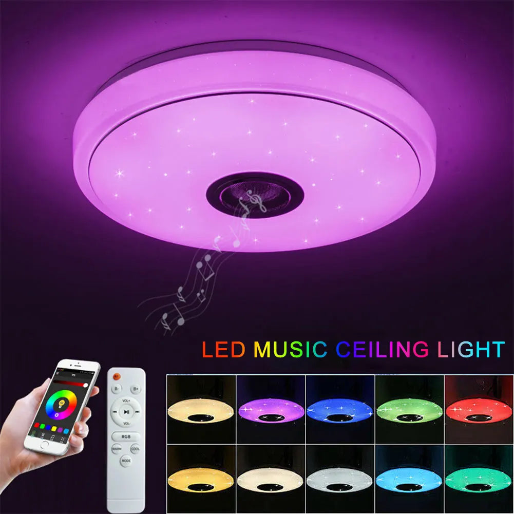 Smart LED Ceiling Light with Bluetooth-Compatible Speaker