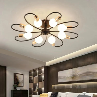 Modern LED Ceiling Lights - Industrial Iron Black/Golden Nordic Minimalist