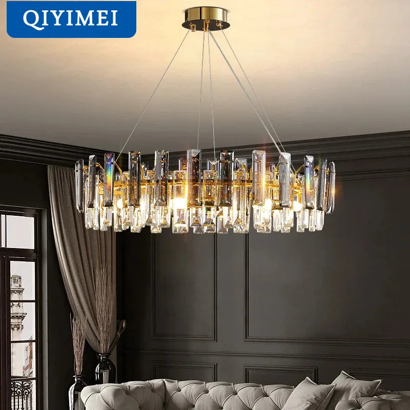 Krystal LED Chandelier – Modern Plating Lamps for Living Room, Bedroom, and Kitchen