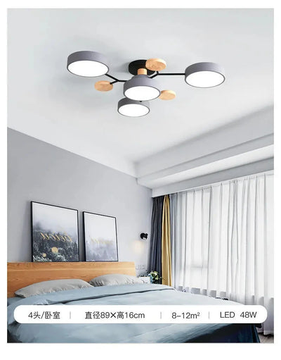 Nordic Living Room Home Macaron Hall Ceiling Lamp - Modern Minimalist Creative Bedroom Log Restaurant Light