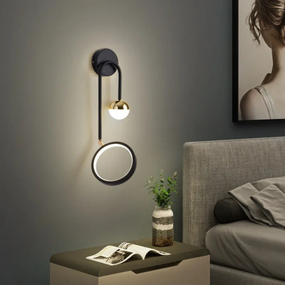 LED Modern Interior Wall Lamp - Round Ball Headboards Background Wall Light for Aisle Living Room