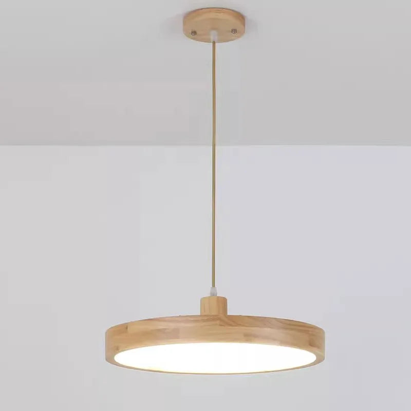 Modern Ultra-thin LED Wooden Pendant Lamp for Elegant Living Spaces