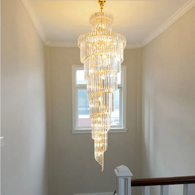 Nordic Luxury Crystal LED Ceiling Chandelier with Gold Finish for Home Decor Lighting