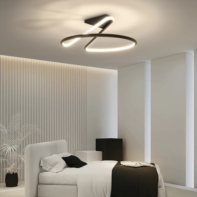 Ceiling Light Simple Modern Bedroom Atmosphere Duplex Villa Hall Nordic Lamps Minimalist Living Room Lamp Room Ceiling Lights