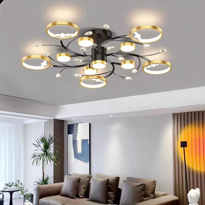 Modern LED Chandelier - Dimmable Lustre Ceiling Lamp for Living Room, Bedroom, Restaurant - Interior Lighting Fixture AC85-265V