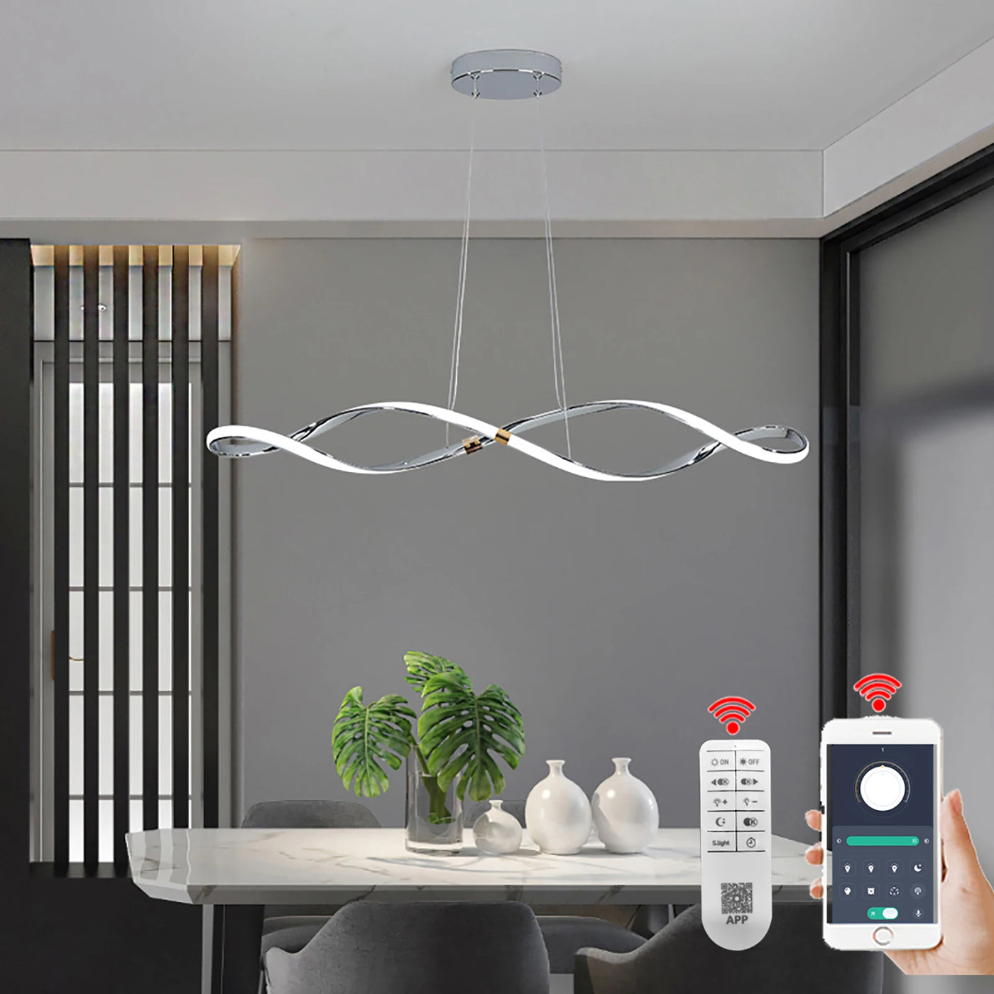 Modern LED Chandelier - Gold Chrome Hanging Lights for Elegant Interiors