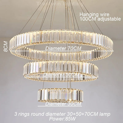 Golden Chrome Round Ring Hanging Light: Modern Elegance Illuminated