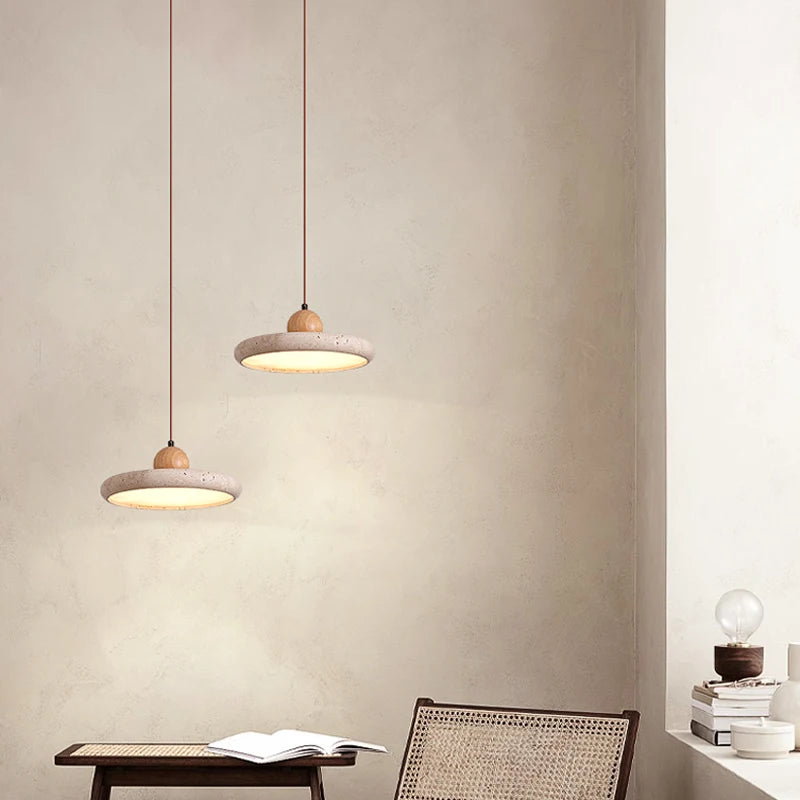 Hot Selling Yellow Limestone Wabi Sabi Pendant Lamp for Modern Creative Interiors