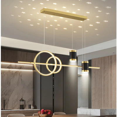 Modern Minimalist Nordic Restaurant Chandelier - Black