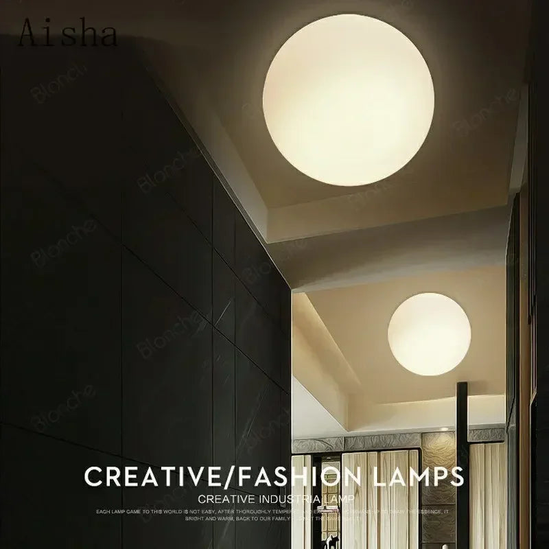 Contemporary LED Global Wall Sconce Light - Modern Milk White Glass Ball Shade for Ceiling or Wall Mounting