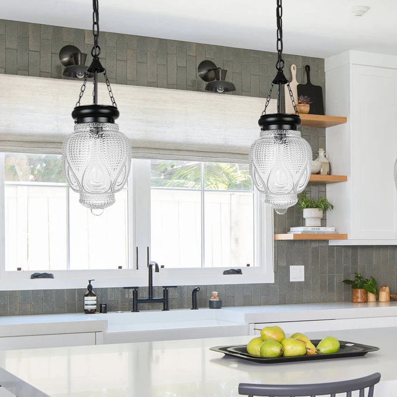 Glass Lampshade Pendant Lights for Kitchen Island Suspension Luminaire