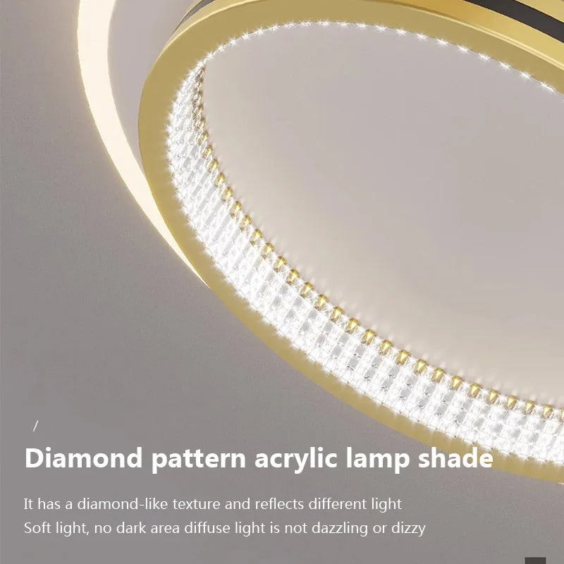 Modern LED Ceiling Light for Home Entrance - Round and Square Crystal Lampshade Fixtures