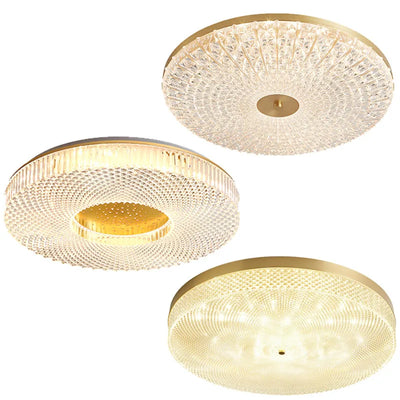 New Light Luxury LED Round Acrylic Ceiling Lamp - Modern Bedroom Living Room Balcony Indoor Lighting Fixture for Home