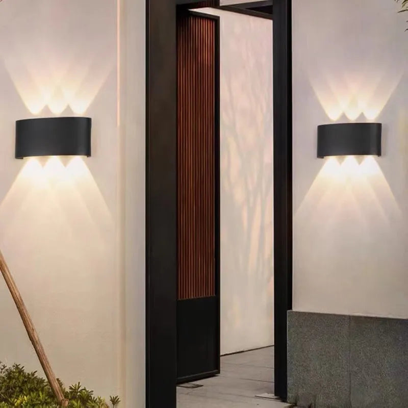 Body Motion Sensor Wall Light Waterproof Outdoor LED Wall Sconce Up Down Glowing Lamps Garden Yard Induction Corridor Wall Lamp