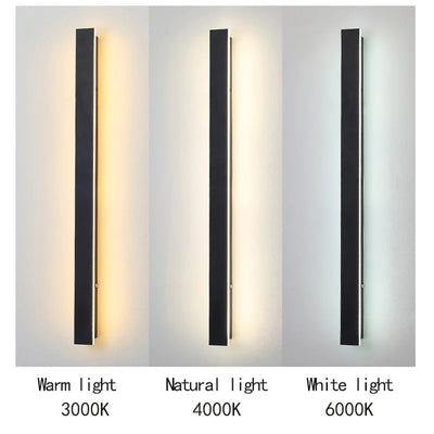 Modern Waterproof IP65 LED Long Wall Light - Outdoor Lighting for Garden, Country Villa, Balcony, Interior Wall, Bedroom, Living Room