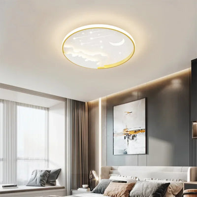 Modern Simple Warm Ceiling Lamp for Kids Room: A Romantic Moon and Star Design for Cozy Home Lighting