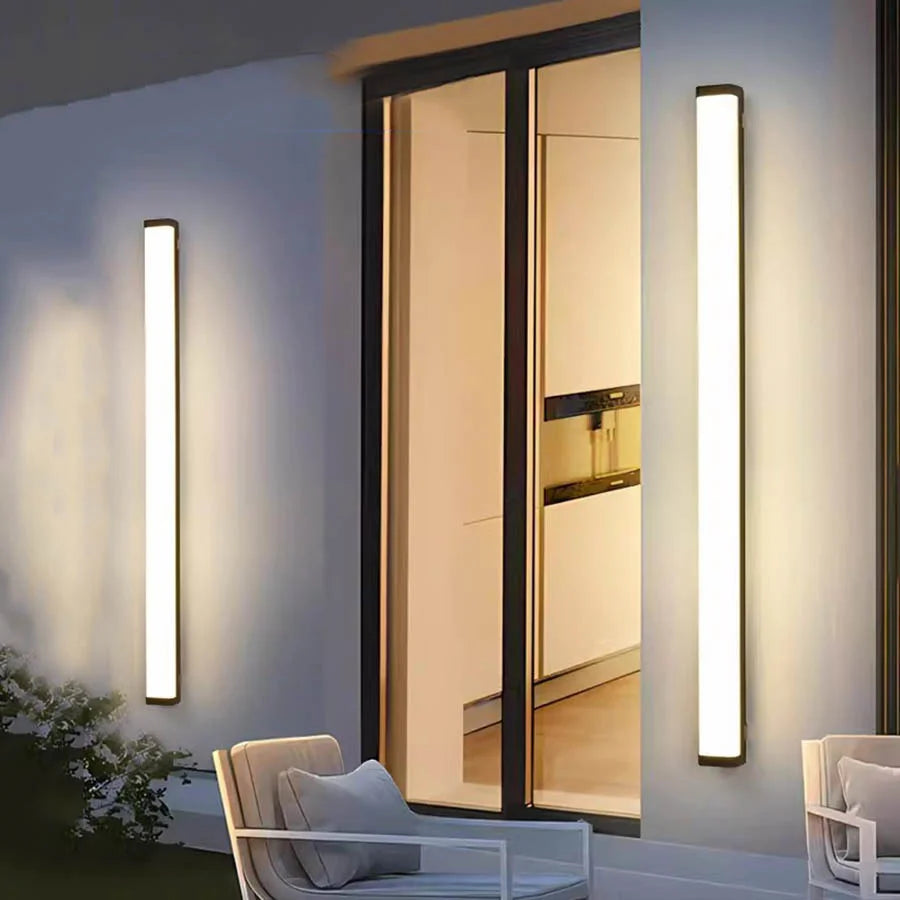 Waterproof LED Long Wall Lamp - Outdoor Exterior Wall Light for Courtyard Gate Villa Entrance