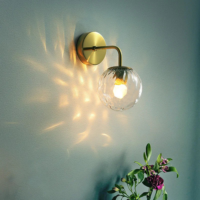 Nordic Wall Lamp: Elegant Golden Wall Lights with Special Glass Round Ball