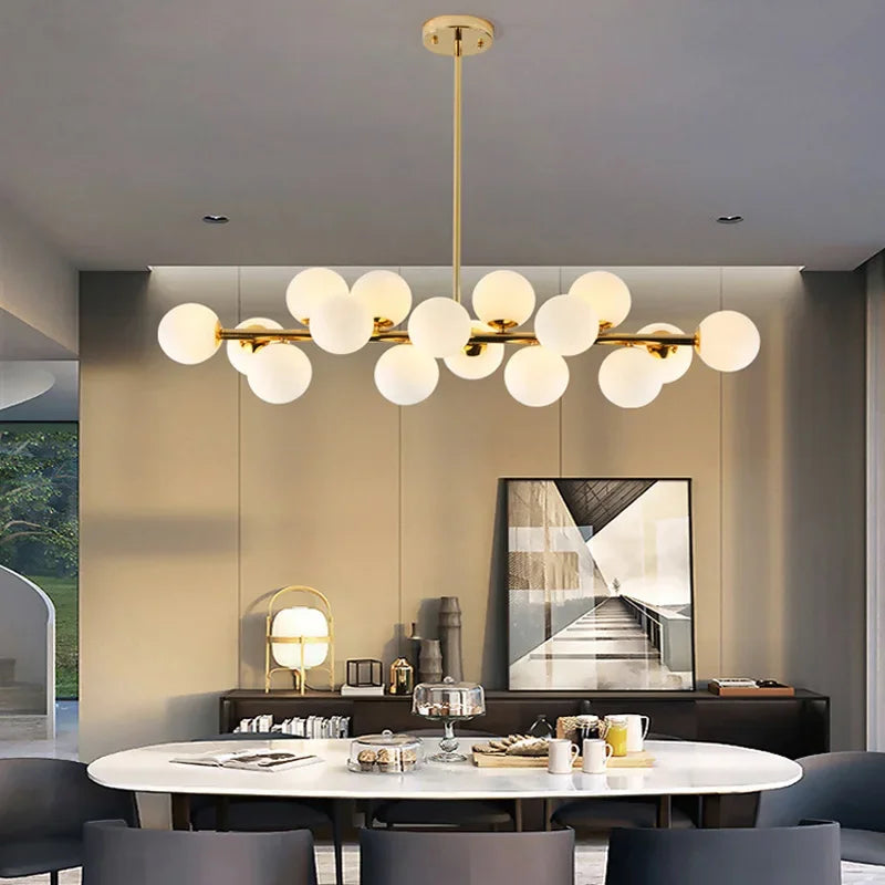 Contemporary LED Bubble Glass Chandelier Pendant Lamp: Illuminate Your Living Spaces