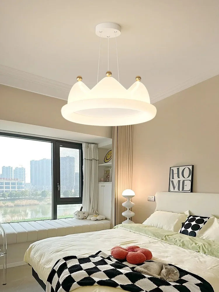 Nordic Crown Pendant Light – Creative Novelty Ceiling Lamp for Children's Room and Bedrooms