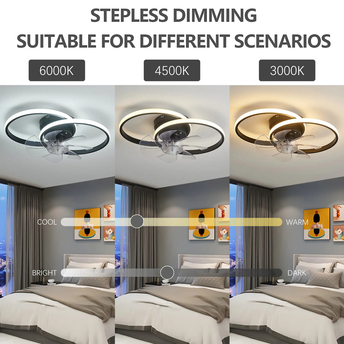 Modern Ceiling Fan with Remote and APP Control - Smart Silent Ceiling Fans